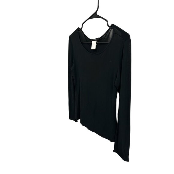 Josie Natori Womens Black Sheer Long Sleeve Top Size Small Stylish Whimsigoth - Picture 3 of 8